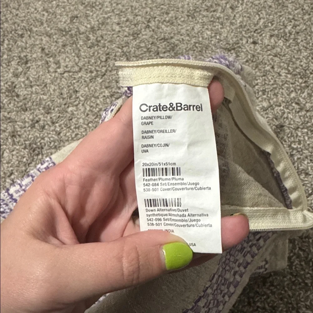 Crate & Barrel Striped Pillow Cover